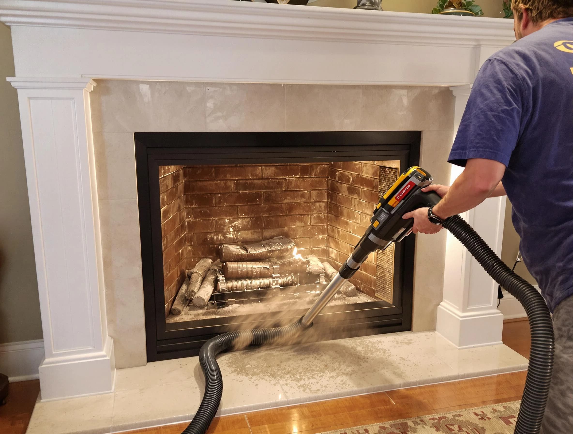 Fireplace cleaning performed by Greenbrier Chimney Sweep in Greenbrier, TN