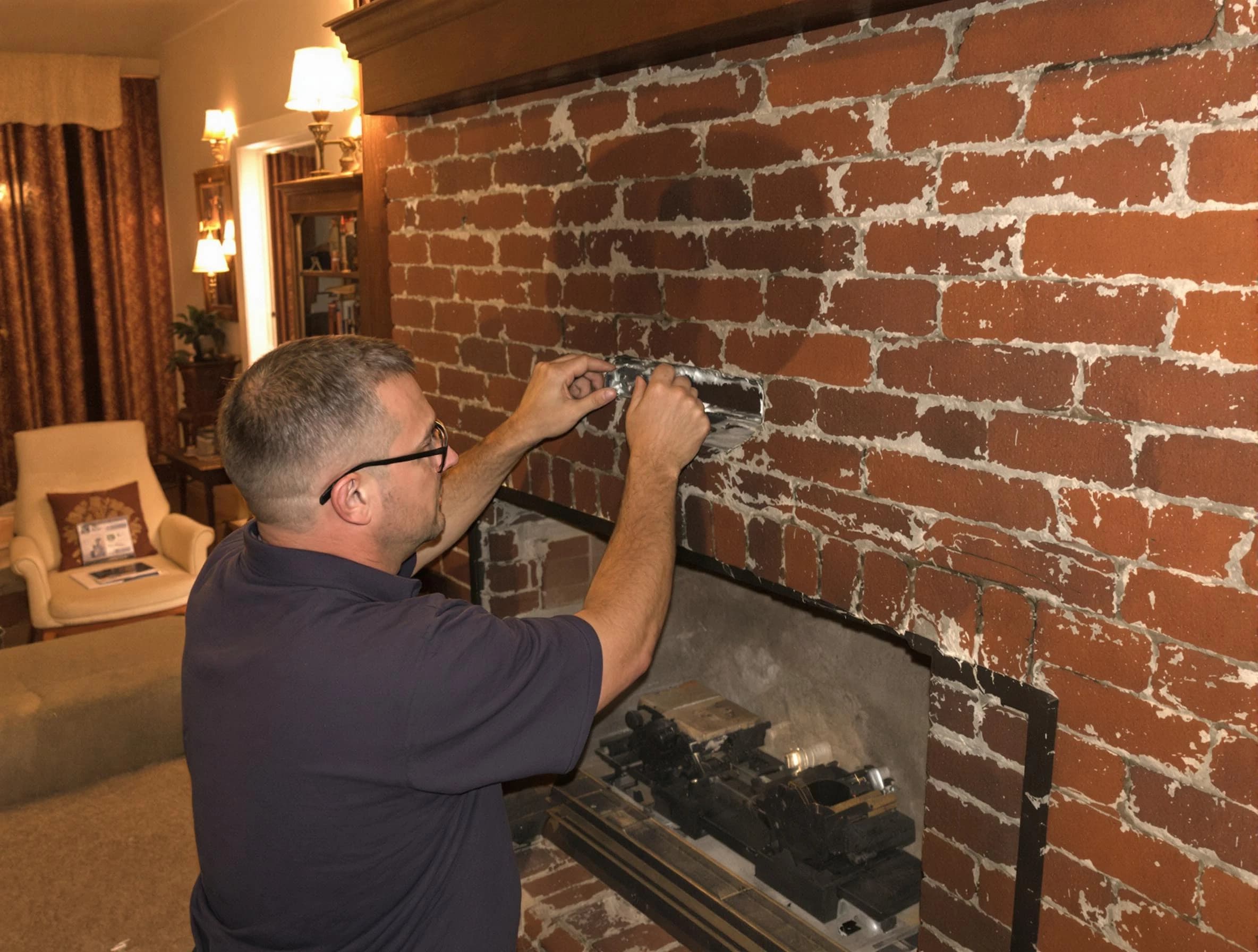 Greenbrier Chimney Sweep expert fixing a fireplace in Greenbrier, TN
