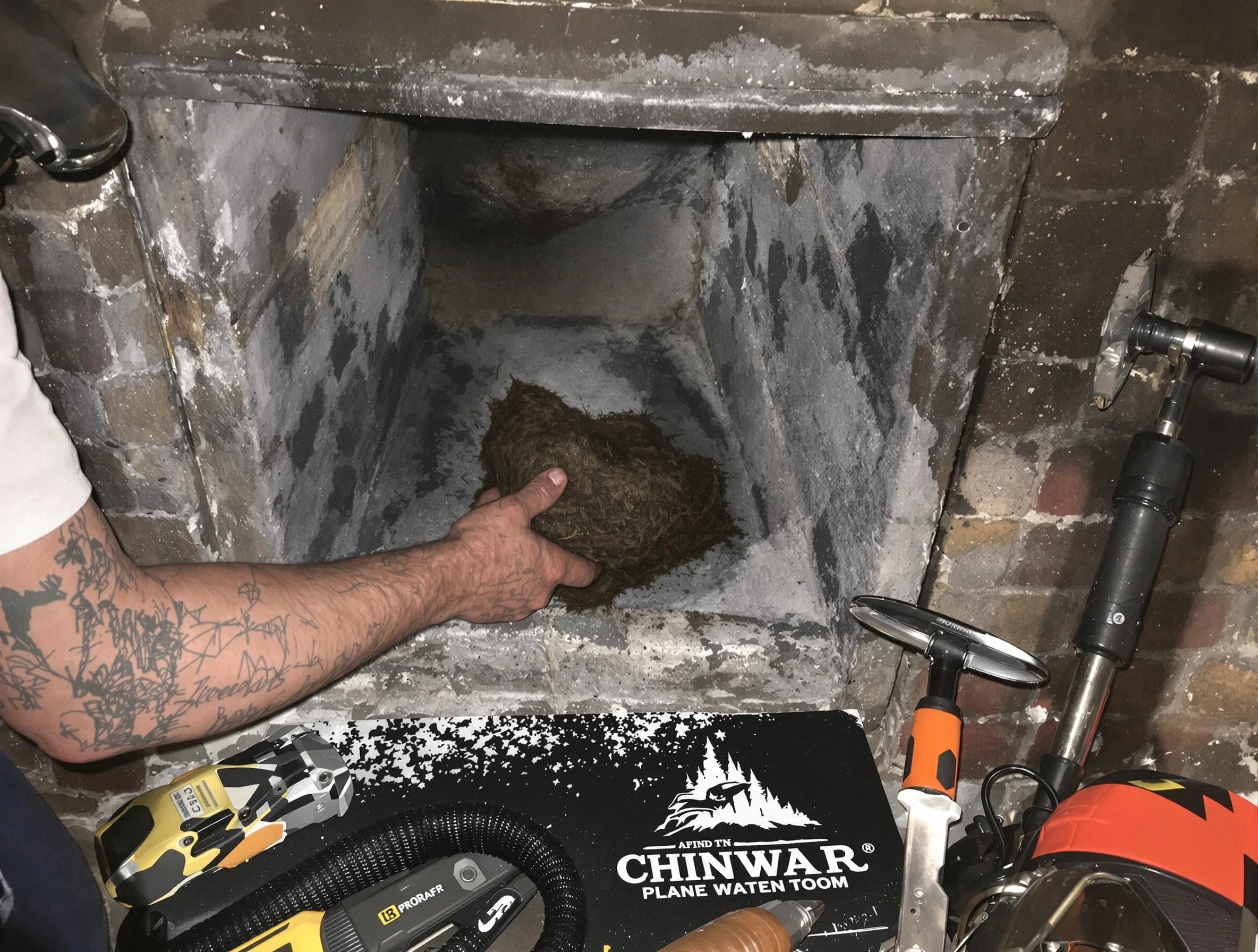 Greenbrier Chimney Sweep safely removing debris and screening chimney in Greenbrier, TN