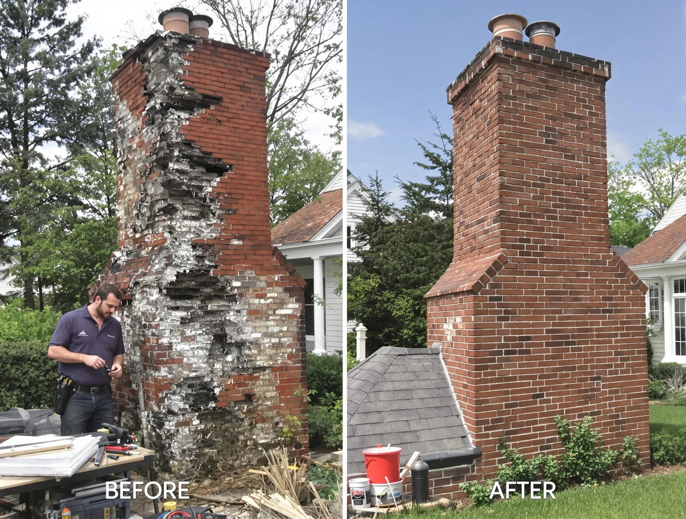 Greenbrier Chimney Sweep performing a full chimney restoration in Greenbrier, TN