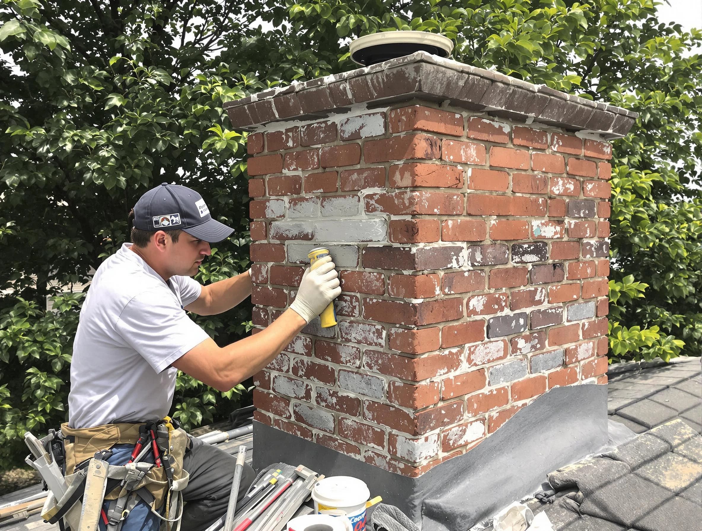 Greenbrier Chimney Sweep restoring an aging chimney in Greenbrier, TN