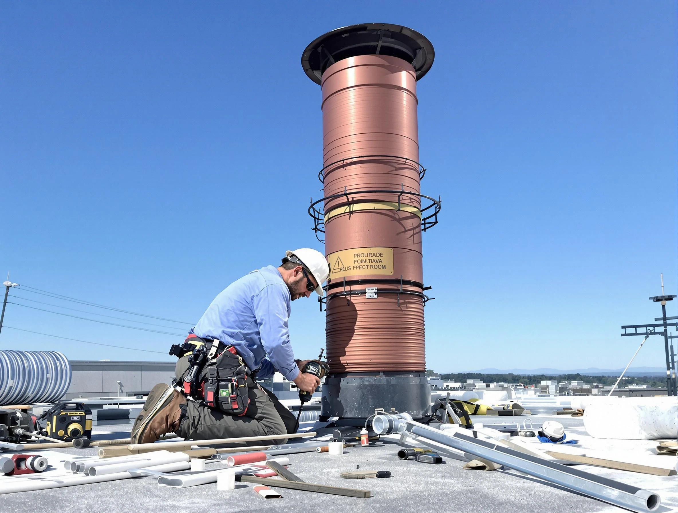 Installed chimney liner by Greenbrier Chimney Sweep in Greenbrier, TN