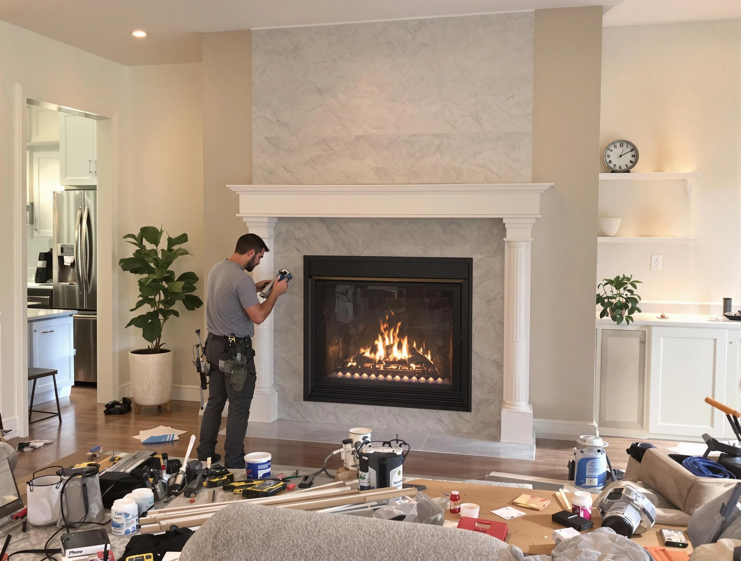 Newly installed fireplace by Greenbrier Chimney Sweep in Greenbrier, TN