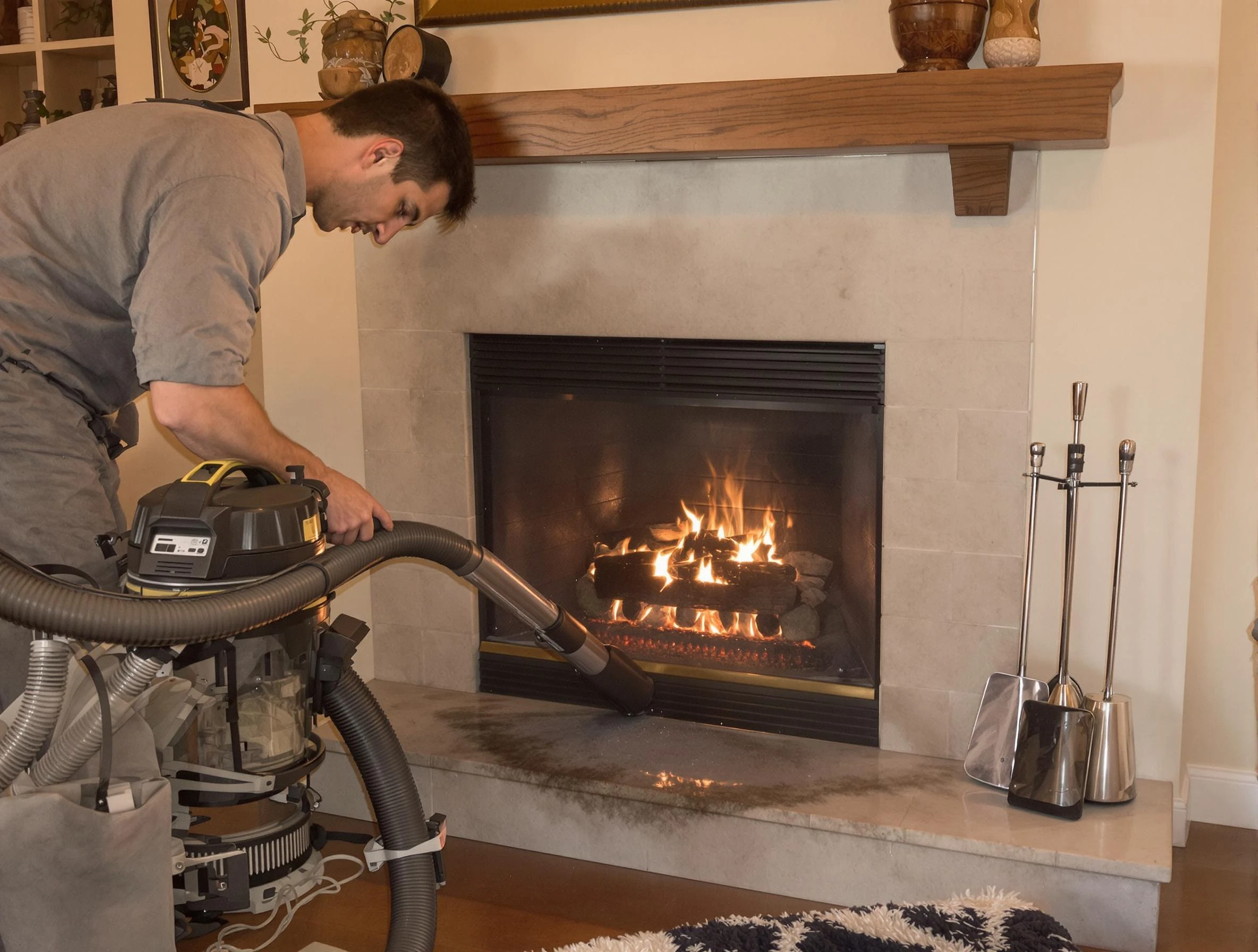 Routine fireplace upkeep by Greenbrier Chimney Sweep in Greenbrier, TN